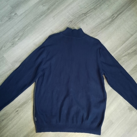 Calvin Klein Blue and Grey Quarter Zip Sweater - Picture 5 of 5
